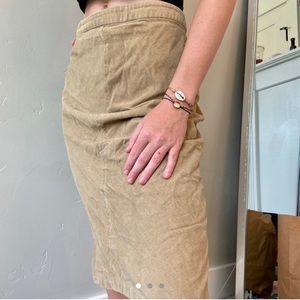 Long courduroy khaki skirt!
